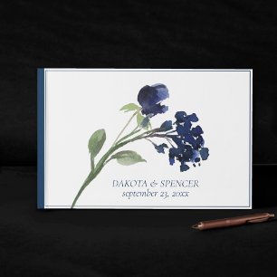 Wildbloom Classic Blue Bohemian Garden Wedding Guest Book