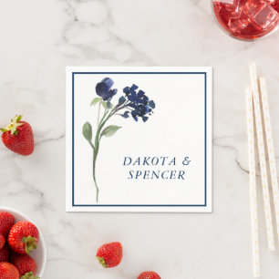 Wildbloom   Classic Blue Bohemian Garden Wedding Napkins