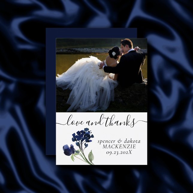 Wildbloom | Classic Blue Bohemian Photo Love and Thank You Card (Creator Uploaded)