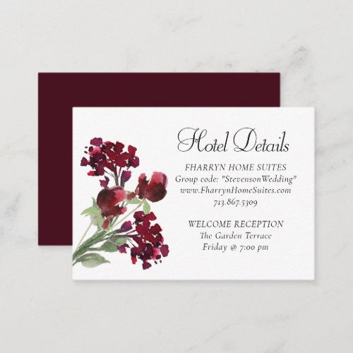 Wildbloom  Crimson Red Bohemian Accommodations Enclosure Card