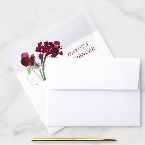 Wildbloom  Crimson Red Bohemian Floral Envelope Liner