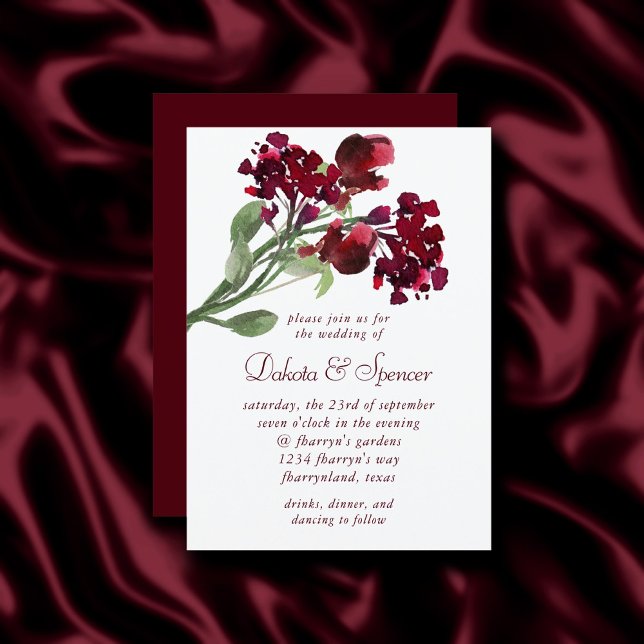 Wildbloom | Crimson Red Bohemian Flowers Invitation (Creator Uploaded)