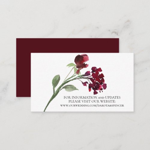 Wildbloom  Crimson Red Bohemian Flowers Website Enclosure Card