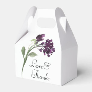 Wildbloom Deep Purple Bohemian Flowers Thank You Favor Boxes