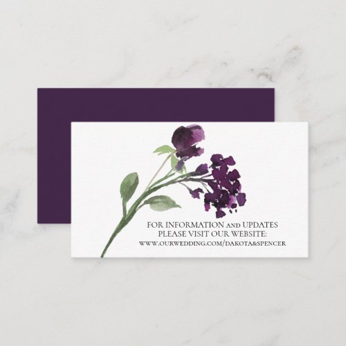 Wildbloom  Deep Purple Bohemian Flowers Website Enclosure Card