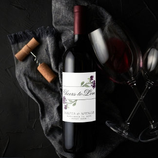 Wildbloom | Purple Bohemian Cheers to Love Wine Label