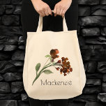 Wildbloom | Terra Cotta Orange Bohemian Custom Tote Bag<br><div class="desc">Simple hand-painted burnt orange and russet bohemian watercolor wildflower is elegant and sophisticated to bring just a pop of color while maintaining a modern rustic minimalist vibe. From the "Bohemian Wildflower" collection, this design features a natural, earthy wild flower for a "freshly picked from the garden" feeling. For customizations or...</div>