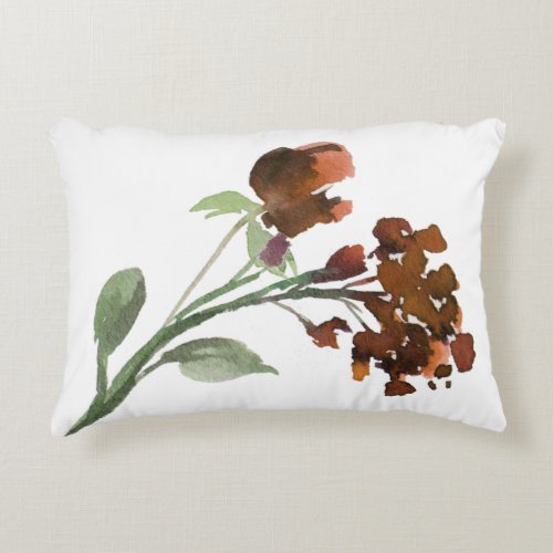 Wildbloom  Terra Cotta Orange Bohemian Flowers Accent Pillow