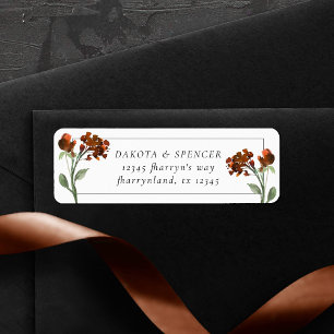 Wildbloom Terracotta Orange Bohemian Address Label