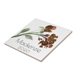 Wildbloom Terracotta Orange Bohemian Custom Ceramic Tile