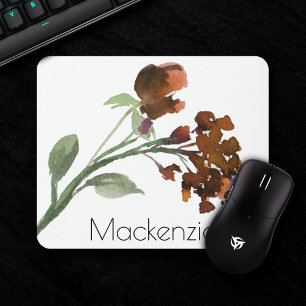 Wildbloom Terracotta Orange Bohemian Custom Mouse Pad