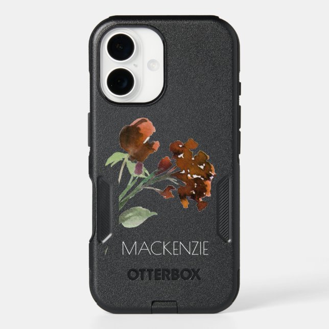 Wildbloom | Terracotta Orange Bohemian Custom Otterbox iPhone Case (Back)