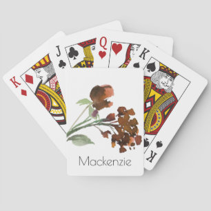 Wildbloom Terracotta Orange Bohemian Custom Poker Cards