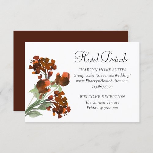 Wildbloom  Terracotta Orange Bohemian Flowers Enclosure Card