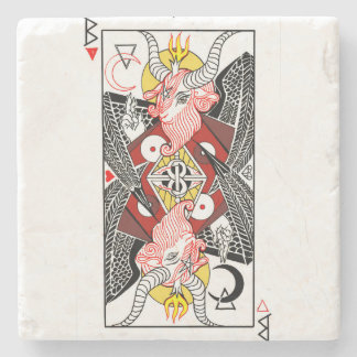 WILDCARDXFAUST Baphomet Marble Coaster