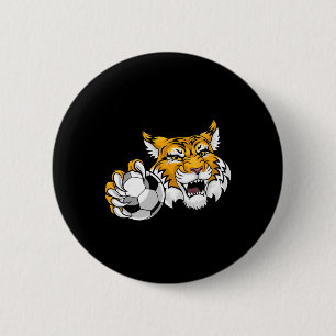 Wildcat Bobcat Lynx Cougar Soccer Ll Cartoon Chara Button