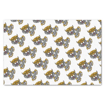 Wildcat Bobcat Player Gamer Mascot Tissue Paper