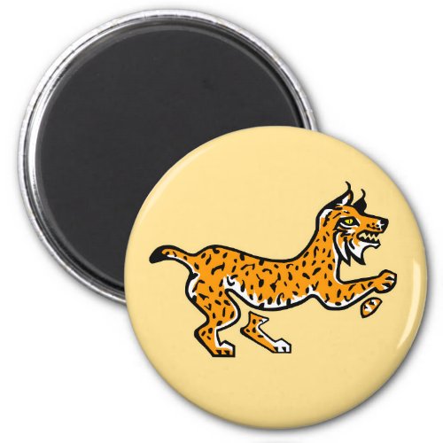 Wildcat  Iberian LYNX _ Endangered animal _ yellow Magnet