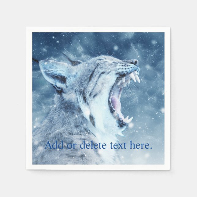 Wildcat in snow napkins (Front)