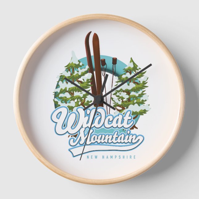 Wildcat Mountain New Hampshire Ski poster Clock (Front)