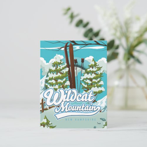 Wildcat Mountain New Hampshire Ski poster Postcard