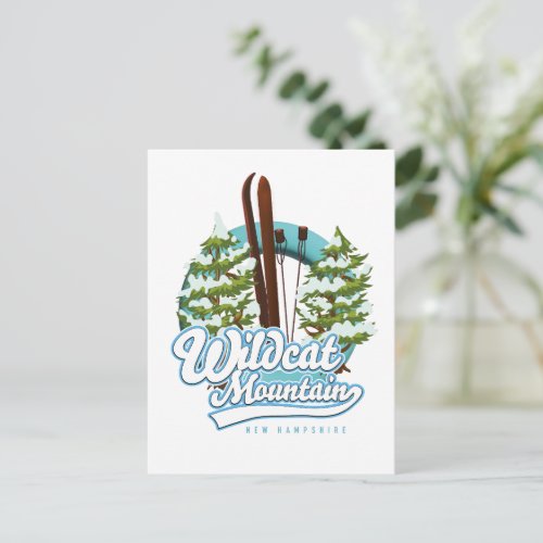 Wildcat Mountain New Hampshire Ski poster Postcard