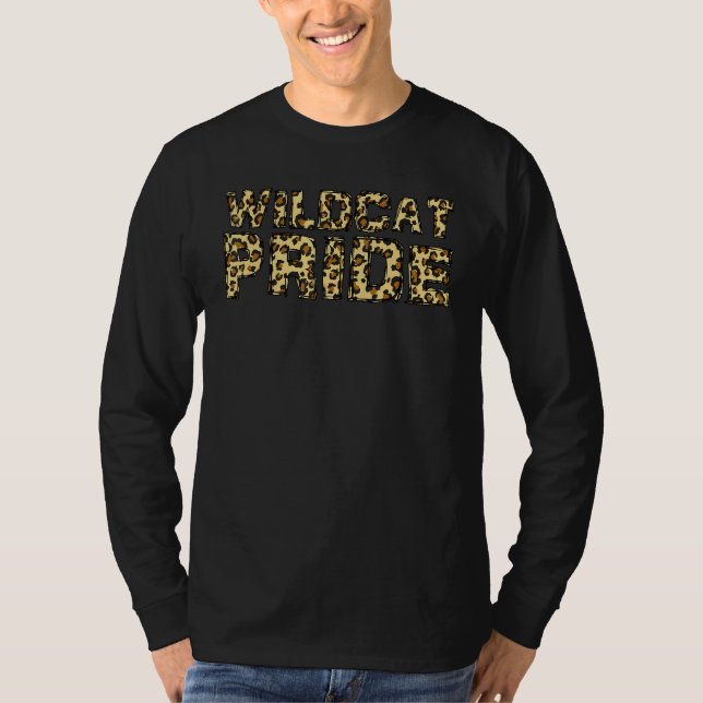 Wildcat Pride Leopard School Spirit Sports Fan Gam T-Shirt (Front)