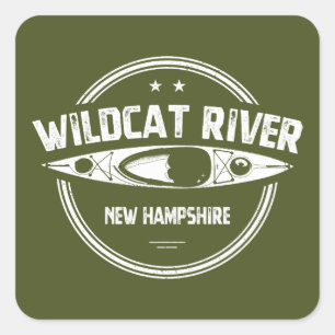Wildcat River New Hampshire Kayak Square Sticker