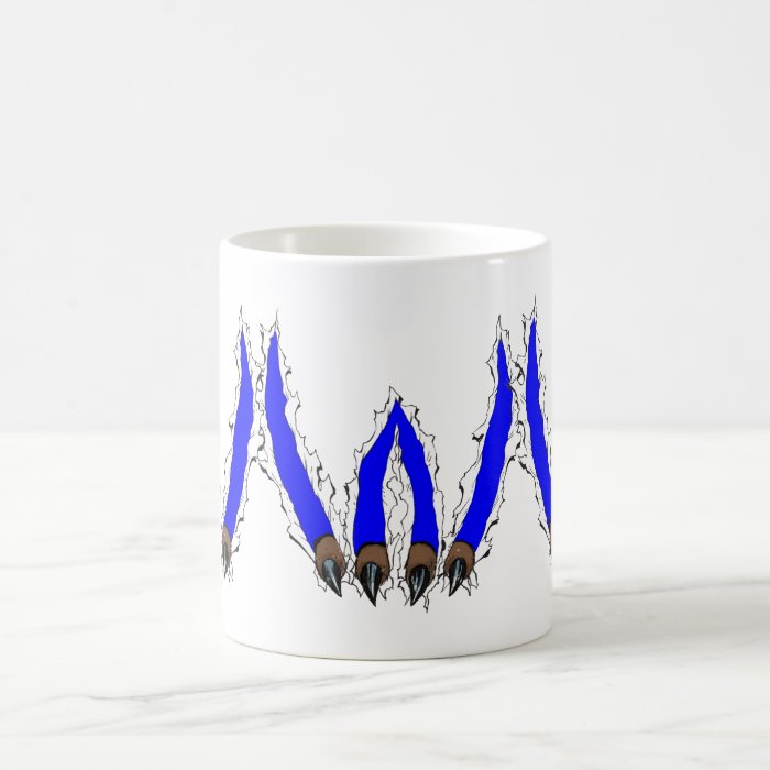 Wildcats Claw Ripping Through Design   Blue Coffee Mugs