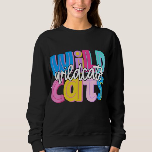 Wildcats Colorful School Spirit Sweatshirt