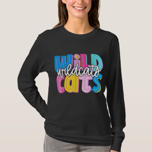 Wildcats Colorful School Spirit T_Shirt
