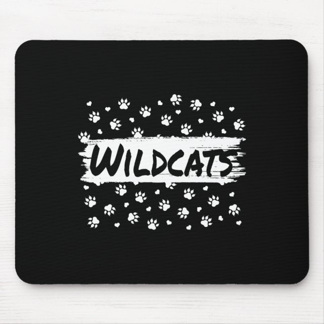Wildcats Mascot School Spirit Back To School Footp Mouse Pad (Front)