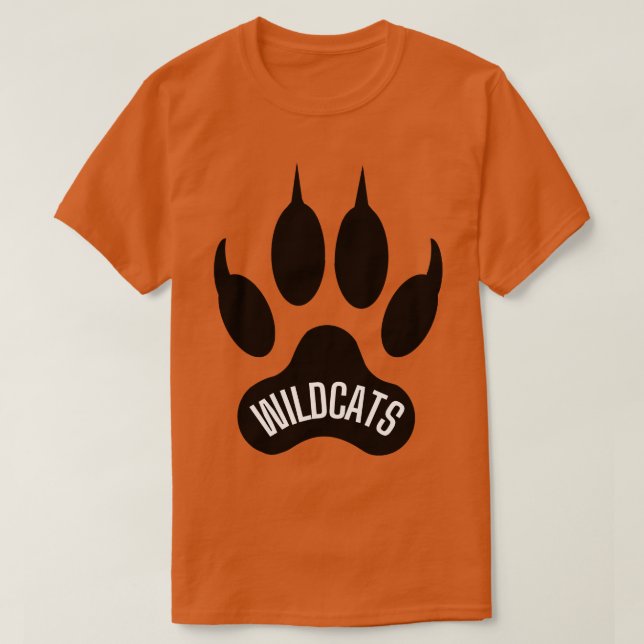 Wildcats Paw Distressed Grunge Wildcats Pride 10 T-Shirt (Design Front)