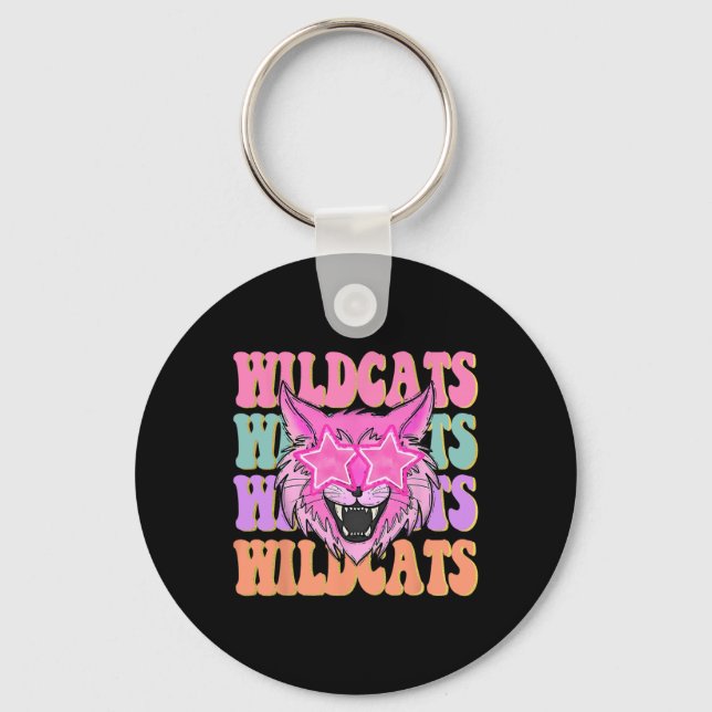 Wildcats School Mascot  Keychain (Front)