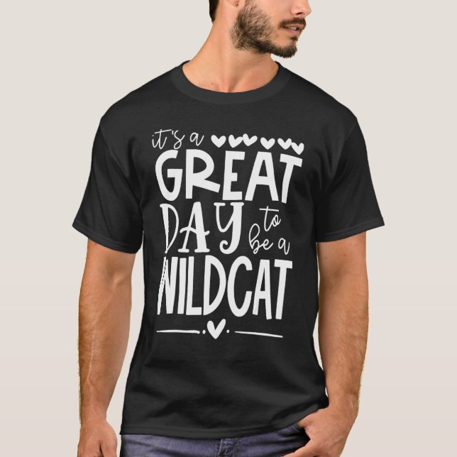 Wildcats School Sports Fan Team Spirit Mascot  Gre T-Shirt (Front)