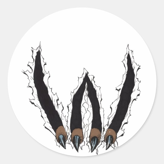 Wildcats Sports Team Claw Ripping Through - Al Rio Classic Round Sticker (Front)