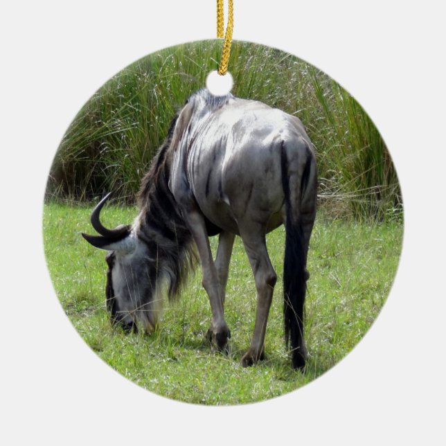 Wildebeest Backside Ceramic Ornament (Front)