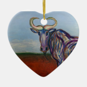 Wildebeest Ceramic Ornament