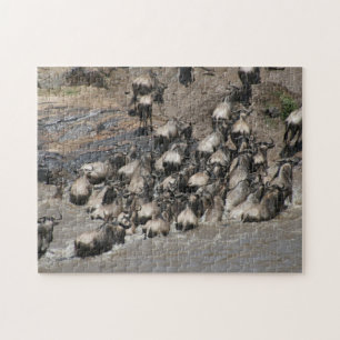 wildebeest crossing jigsaw puzzle