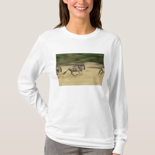 Wildebeest in motion Connochaetes taurinus T_Shirt