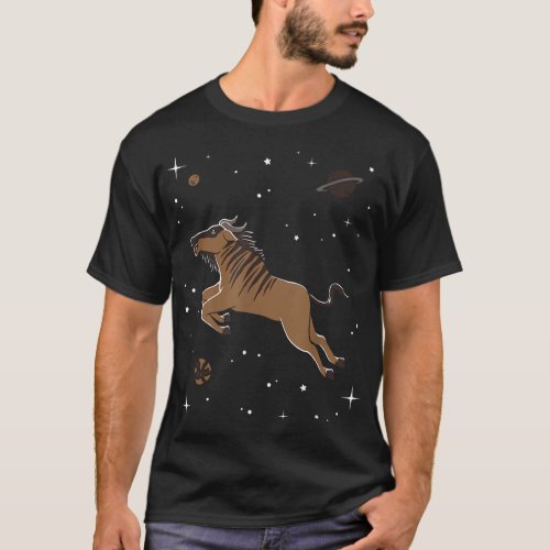 Wildebeest In Space _ Astronomy Gnu T_Shirt
