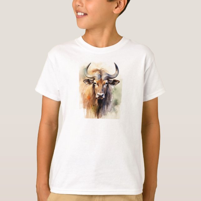 Wildebeest Watercolor T-Shirt (Front)