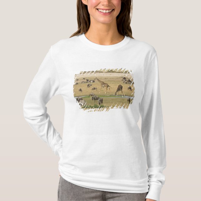 Wildebeests, Zebras and Giraffes T-Shirt (Front)