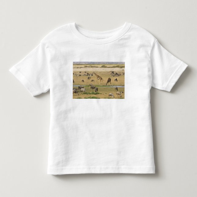 Wildebeests, Zebras and Giraffes Toddler T-shirt (Front)