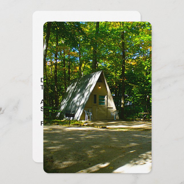 Wilderness A-Frame Camping at Campground Invitation (Front/Back)