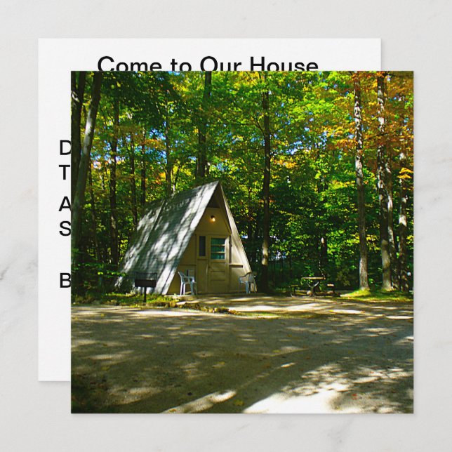 Wilderness A-Frame Camping at Campground Invitation (Front/Back)