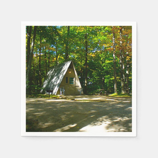 Wilderness A-Frame Camping at Campground Paper Napkins (Front)