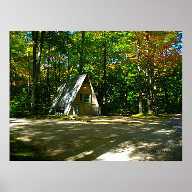 Wilderness A-Frame Camping at Campground Poster (Front)