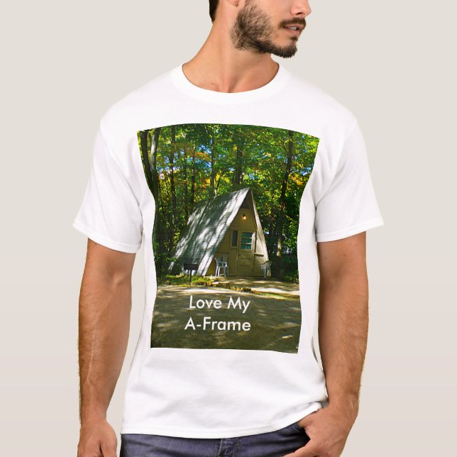 Wilderness A-Frame Camping at Campground T-Shirt (Front)