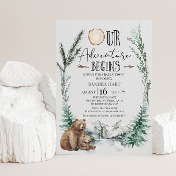 Wilderness Adventure Begins Bear Cub Baby Shower Invitation by figtreedesign at Zazzle